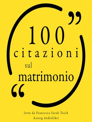 cover image of 100 Citazioni sul matrimonio